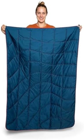 Rumpl The NanoLoft Puffy Blanket | Indoor Outdoor Camping Blanket for Traveling, Picnics, Beach Trips, Concerts | 38" x 52" | Crimson, Travel