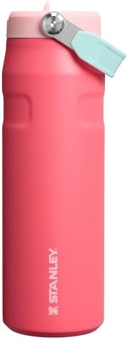 Stanley IceFlow Flip Straw 2.0 Water Bottle 24 oz | Built-In Straw for Travel and Sports | Lightweight and Leak Resistant | Insulated Stainless Steel | BPA-Free | Watermelon