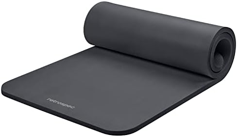 Retrospec Solana Yoga Mat 1" Thick With Nylon Carry Strap for Men & Women - Non Slip Exercise Mat for Home Yoga, Pilates, Stretching, Floor & Fitness Workouts