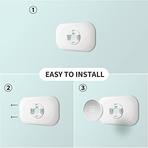 Petrichor Wall Plate Cover - Compatible with Google Nest Thermostat Accessory 2020 - Trim Kit, Easy Installation - Snow