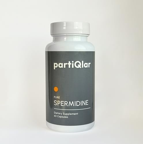 partiQlar Spermidine Supplement - 99% Purity - 8 mg per Capsule - 3rd Party Lab Tested - for Men & Women Cellular Renewal, Longevity - Made in USA - 60 Capsules