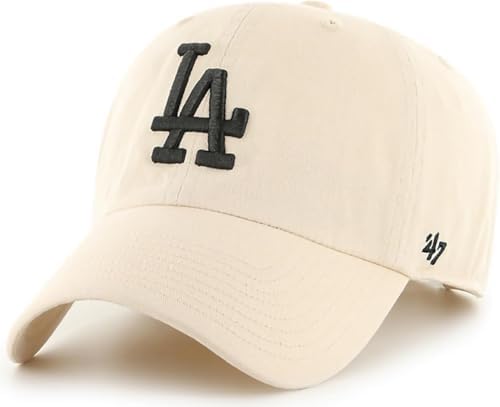 47 Brand MLB Natural Primary Logo Clean Up Adjustable Baseball Cap Hat, Adult One Size Fits All