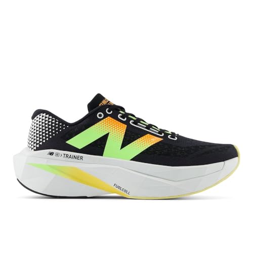 New Balance Men's FuelCell Supercomp Trainer V3 Running Shoe, Black/Phantom/Bleached Lime Glo, 8