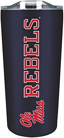 Campus Colors NCAA Stainless Steel Tumbler perfect for Gameday - 18 oz - Double Walled - Keeps Drinks Perfectly Insulated (Ole Miss Rebels - Navy)