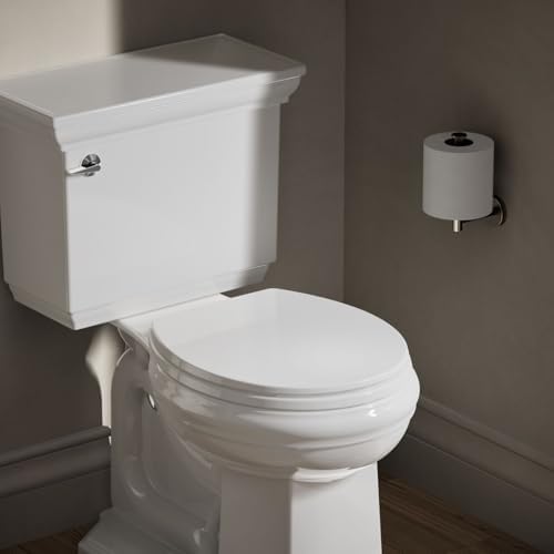 Kohler 20111-0 Brevia Round Toilet Seat, with Grip-Tight Bumpers, Quiet-Close Seat, Quick-Attach Hardware, White