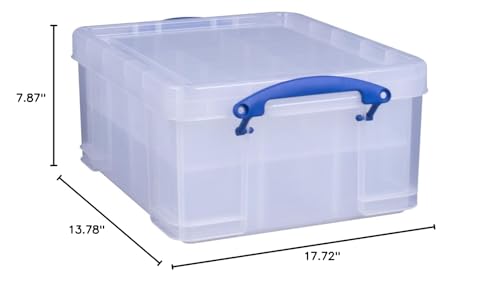 Really Useful Storage Box 21 Litre Storage Box with 2 Trays Clear