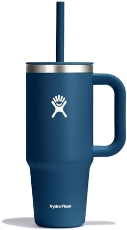 Hydro Flask 24 Oz Travel Tumbler with Handle, Lid and Straw - Insulated Stainless Steel in 24 Oz Indigo