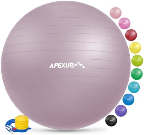 APEXUP Yoga & Pilates Ball - Anti Slip Heavy Duty Gym Ball for Fitness, Balance & Core Workout