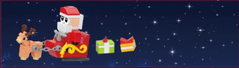 PLAXSOON Christmas Gingerbread House Village Mini Building Set with Lights, 1955 PCS Holiday Village Building Block Toy with Xmas Tree Train Santa for Home Decor, Gift for Adults Kids Girls Boys 14+