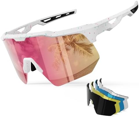 HAAYOT Polarized Sports Sunglasses for Men Women Youth Baseball Cycling Running Softball Biking Glasses 5 Lenses