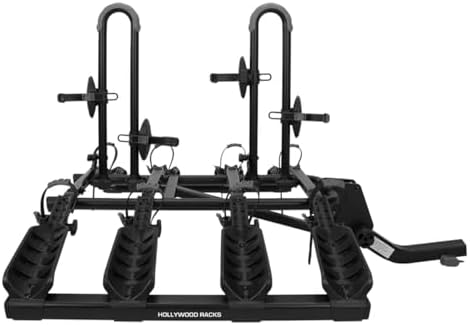 Hollywood Racks Destination 4 Hitch Bike Rack, Lightweight, Black - Platform Style Bike Rack for Car Carries up to 4 Bikes for Safe, Secure Transport - Fits Most Bike Styles, Sizes and Models