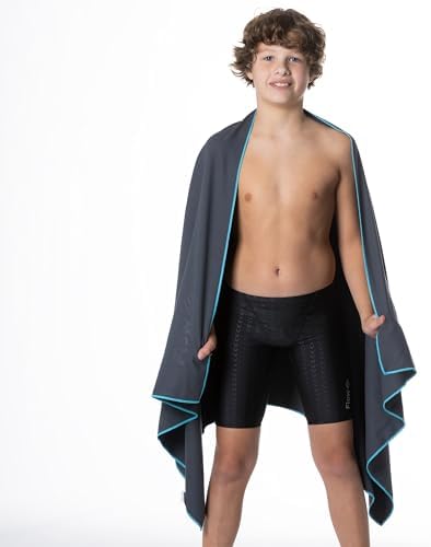 Flow Hydro Sport Towel - Microfiber Quick Dry Swimming Towels for Swim, Pool, Triathlon, and Other Water Sports in Medium, Large, Extra Large, and Hooded Sizes (Gray, Large (60" x 30"))