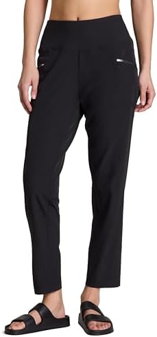 RBX Active Women's Ankle Pant, Lightweight Quick Drying Stretch Woven Casual Weekend Pant with Pockets