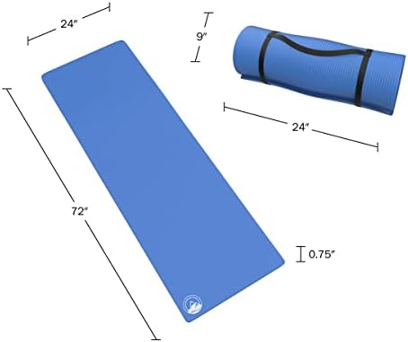 Foam Sleeping Pad for Camping - 0.75-Inch-Thick Waterproof Sleep Pad with Carry Straps for Cots, Tents, or Sleepovers by Wakeman Outdoors (Blue)