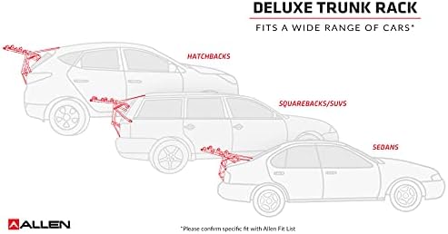Allen Sports Deluxe Trunk Mount 3-Bike Carrier, Model 103DN-R, Black