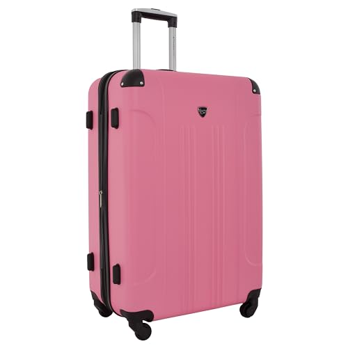 Travelers Club Chicago Hardside Expandable Spinner Luggage, Hot Pink, 5 Piece Set