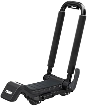Thule Hull-a-Port XTR - Kayak j-style roof rack - Carry up to 2 kayaks - Folds flat - Pre-assembled - Locks to roof rack - Universal mounting up to 80.5mm wide load bars