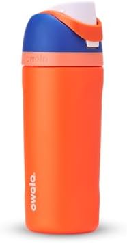 Kids FreeSip Insulated Stainless Steel Water Bottle with Straw for Sports, Travel, and School BPA-Free Sports Water Bottle, 16 oz, Blue Citrus