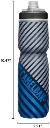 CamelBak Podium Chill Insulated Bike Water Bottle - Easy Squeeze Bottle - Fits Most Bike Cages - 24oz, Navy Stripe