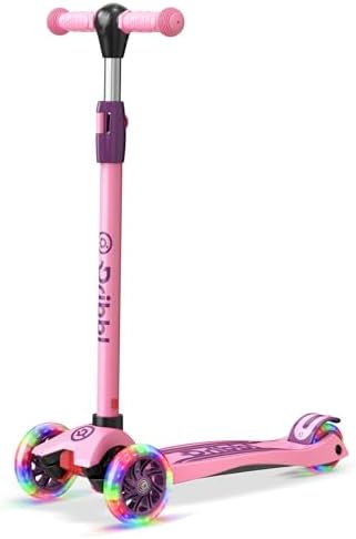3-Wheel Kids Scooter - Lean-to-Steer Technology, Adjustable Height Handlebar, Wide Deck, Scooter for Boys & Girls Ages 3+, Child Safety Approved, Support Riders Up to 165 lbs, Purple and Pink