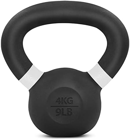 Yes4All Powder Coated Cast Iron Kettlebell Strength Training Kettlebells Weight Set for Full Body Workout, Home Gym