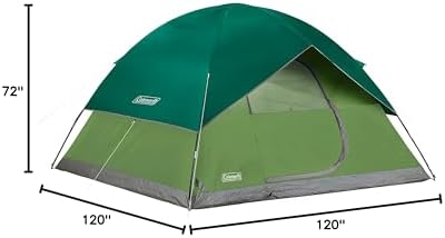 Coleman Sundome 6-Person Tent with Rainfly, Weatherproof Tent Sets Up in 10 Mins
