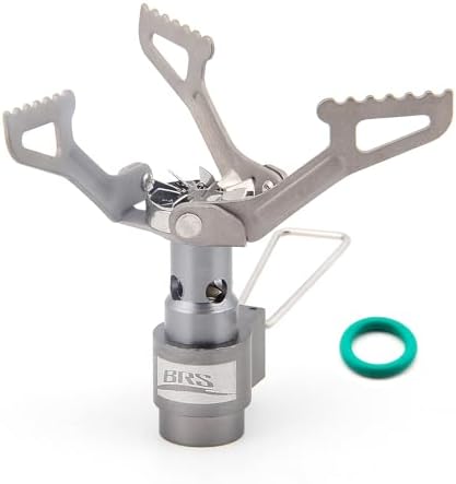 BRS Stove BRS 3000T Stove Titanium Ultralight Backpacking Stove Portable Propane Camping Stove Gas Burner Camp Stove only 26g with Extra O Ring (BRS-3000T Stove)
