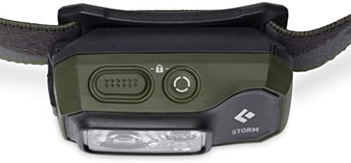 BLACK DIAMOND Storm 450 LED Headlamp, Waterproof and Dimmable Battery Powered Headlamp for Camping, Hiking, Hunting, Running, Work with Red Light Headlamp Mode, Dark Olive