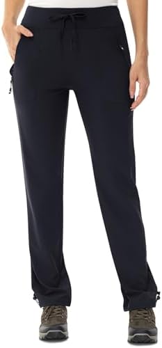 TBMPOY Women's Hiking Pants Lightweight Water Resistant Travel Joggers Quick Dry Outdoor Athletic Pants Zipper Pockets