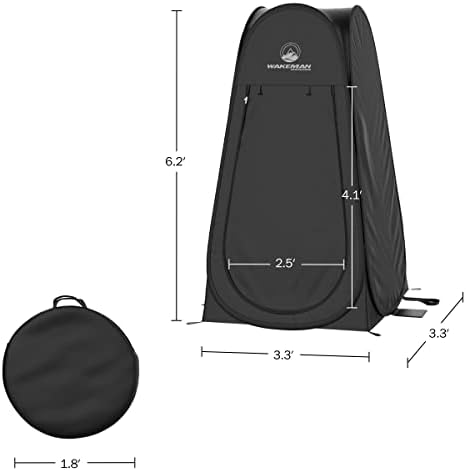 Pop Up Pod - Privacy Shower Tent, Dressing Room, or Portable Toilet Stall with Carry Bag for Camping, Beach, or Tailgate by Wakeman Outdoors