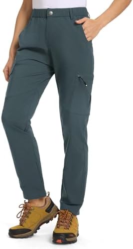 TBMPOY Women's Hiking Cargo Pants Lightweight Water Resistant Quick Dry Fishing Camping Travel Work Pant with 6 Pockets