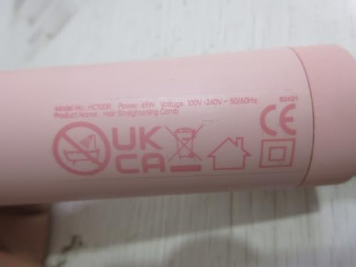 Hair Straightener Brush, TYMO Ring Hair Straightener Comb Straightening Brush for Women with 5 Temps 20s Fast Heating & Dual Voltage, Pink