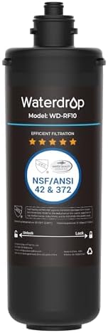 Waterdrop RF10 Replacement Filter Cartridge for 10UA/10UB Under Sink Water Filter, Reduces PFAS, PFOA/PFOS, Lead, Chlorine, Bad Taste & Odor, NSF/ANSI 42 Certified, 11K Gallons High Capacity