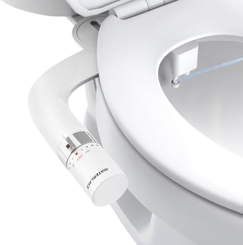 Bidet Attachment for Toilet, Dual Nozzle Bidet Toilet Seat, Non-Electric Ultra-Thin Bidets for Existing Toilets, Rear/Feminine Wash with Adjustable Water Pressure (White)