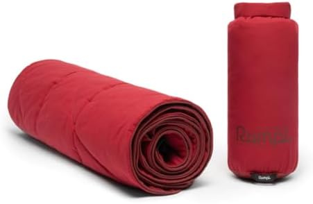 Rumpl The NanoLoft Puffy Blanket | Indoor Outdoor Camping Blanket for Traveling, Picnics, Beach Trips, Concerts | 38" x 52" | Crimson, Travel