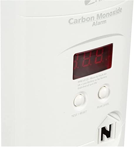 Kidde Carbon Monoxide Detector, Plug In Wall with 9-Volt Battery Backup, Digital LED Display - 6 Pack