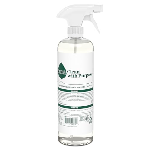 Seventh Generation Glass Cleaner, Biodegradable Formula, Sparkling Seaside Scent, 23 oz (Pack of 4)