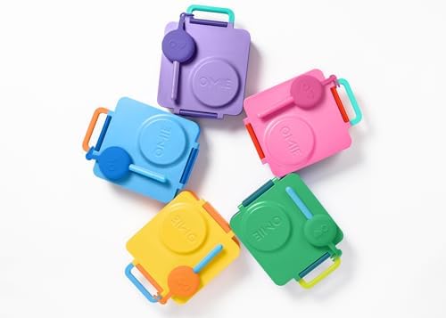 Omie OmieBox Kids Utensils Set with Case - 2 Piece Plastic, Reusable Fork and Spoon Silverware with Pod for Kids (Blue)