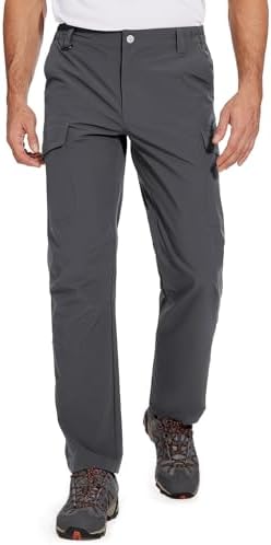 Cycorld Men's-Hiking-Pants-Lightweight-Water-Resistant-Quick-Dry Stretch Cargo Tactical Pants for Work Travel Camping Fishing
