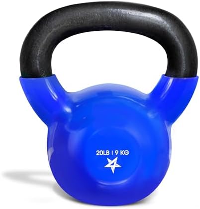 Yes4All 5-65lbs Kettlebells Vinyl Coated Cast Iron for Dumbbell Weights Exercises, Gym, Fitness, Full Body Workout Equipment Push up, Grip and Strength Training