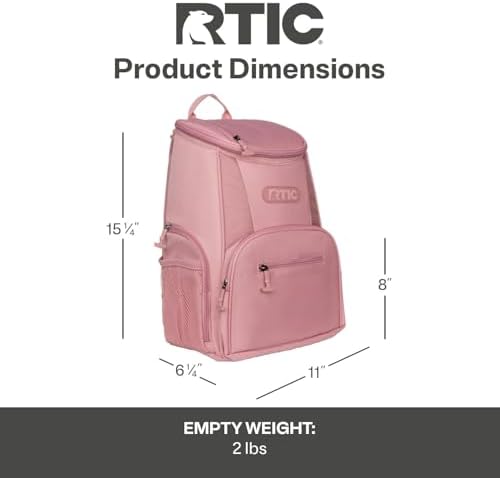 RTIC 15 Can Lightweight Backpack Cooler Soft Insulated Portable Bag for Lunch, Beach, Drink, Beverage, Travel, Camping, Picnic, Car, Hiking,