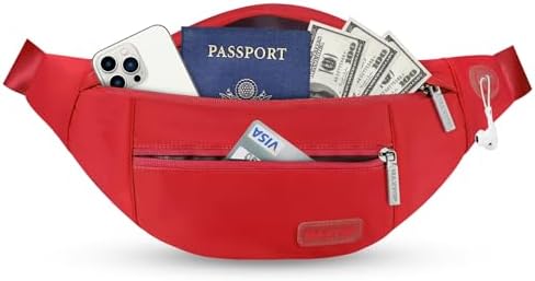 MAXTOP Large Crossbody Fanny Pack with 4-Zipper Pockets,Gifts for Enjoy Sports Festival Workout Traveling Running Casual Hands-Free Wallets Waist Pack Phone Bag Carrying All Phones