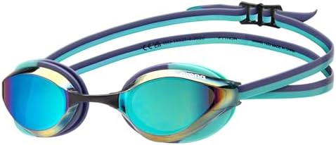 ARENA Unisex Python Racing Swim Goggles for Men and Women Anti-Fog No Leak Max Comfort Dual Strap, Mirror/Non-Mirror Lens