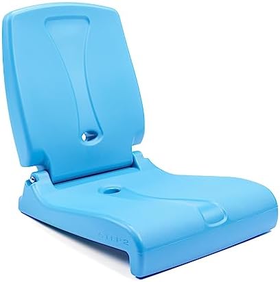 Step2 Folding Flip Seat, Lightweight Portable Outdoor Chair for Poolside, Camping, Beach, Boats, Tailgates, Durable Ground Chair with Back Support for Adults, Capri Blue