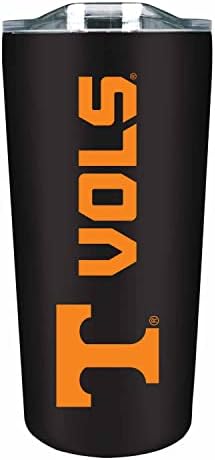 Campus Colors NCAA Stainless Steel Tumbler perfect for Gameday - 18 oz - Double Walled - Keeps Drinks Perfectly Insulated (Tennessee Volunteers - Black)