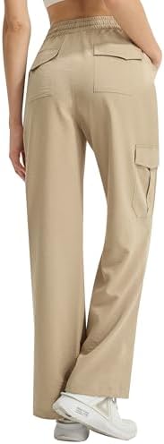Women's Cargo Hiking Pants Quick Dry Lounge Straight Leg Dress Trousers Casual Pant for Work Travel Golf with 8 Pockets
