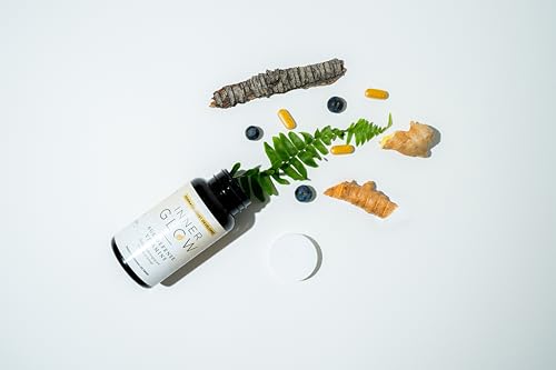 Inner Glow Age Defense Vitamins - Dermatologist and Plastic Surgeon Developed to Fight photoaging and Melasma, Polypodium Leucotomos Antioxidant Formula – Vegan, Gluten-Free – 60 Capsules