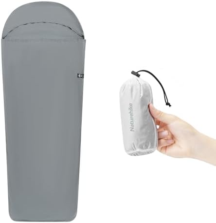 Naturehike 4.5oz Ultralight Washable Sleeping Bag Liner, Lightweight Adult Sleep Sack & Travel Sheets for Backpacking, Hotel, Camping, Hostels, ZY20