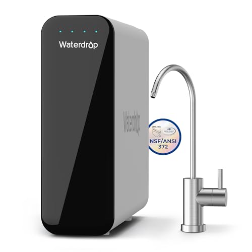 Waterdrop TSU 0.01μm Ultra-Filtration Under Sink Water Filter System, 3-Stage Tankless Undersink Water Filtration with Faucet, Smart Panel, No Waste Water, No Electricity Required, Does not Lower TDS