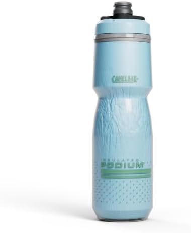 CamelBak Podium Chill Insulated 24oz Bike Water Bottle - Easy Squeeze Bottle - Fits Most Bike Cages, Crystal Blue